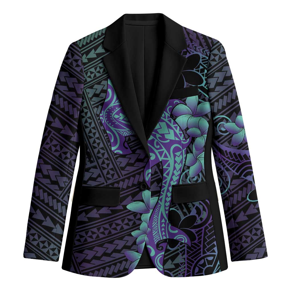 Purple Paradise Hawaii Blazer Hammerhead Shark Tattoo Curve Polynesian LT14 Unisex Purple - Polynesian Pride