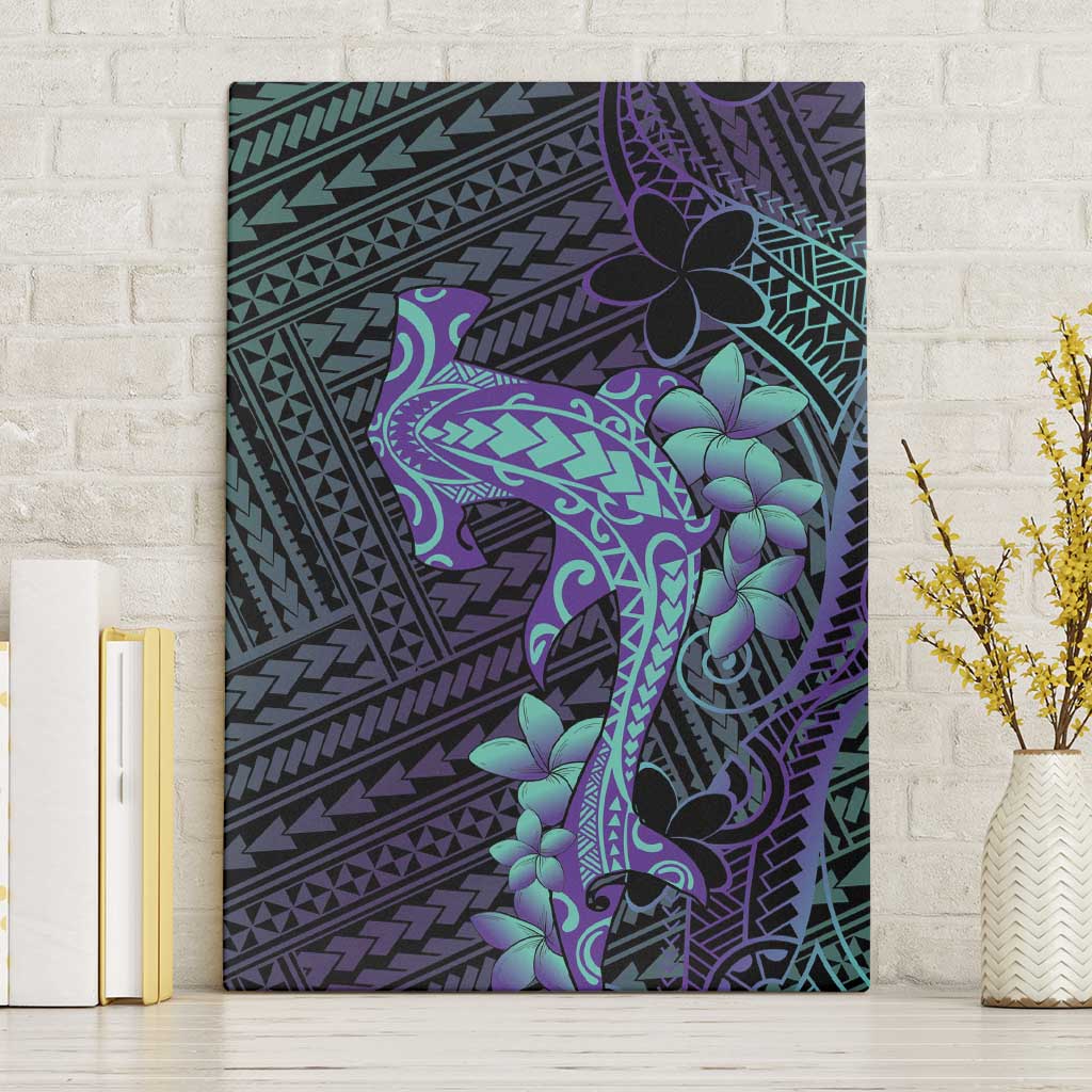 Purple Paradise Hawaii Canvas Wall Art Hammerhead Shark Tattoo Curve Polynesian LT14 Without Frame Purple - Polynesian Pride