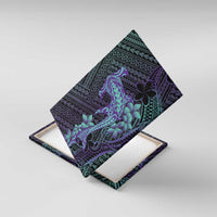 Purple Paradise Hawaii Canvas Wall Art Hammerhead Shark Tattoo Curve Polynesian LT14 With Frame Purple - Polynesian Pride