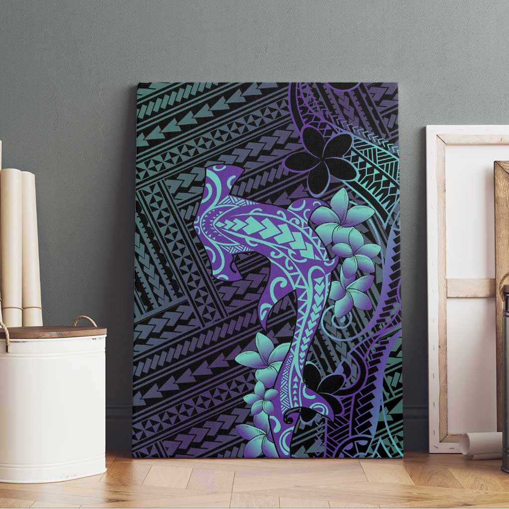 Purple Paradise Hawaii Canvas Wall Art Hammerhead Shark Tattoo Curve Polynesian LT14 - Polynesian Pride