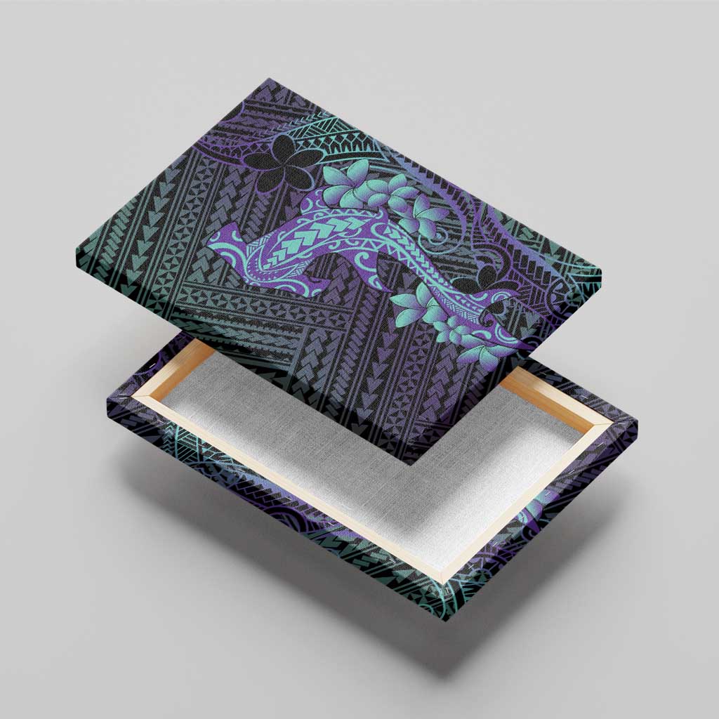 Purple Paradise Hawaii Canvas Wall Art Hammerhead Shark Tattoo Curve Polynesian LT14 - Polynesian Pride