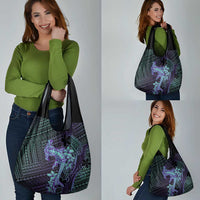 Purple Paradise Hawaii Grocery Bag Hammerhead Shark Tattoo Curve Polynesian LT14 - Polynesian Pride