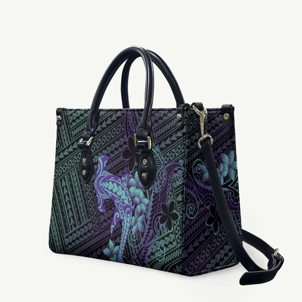 Purple Paradise Hawaii Leather Bag Hammerhead Shark Tattoo Curve Polynesian LT14 Purple - Polynesian Pride