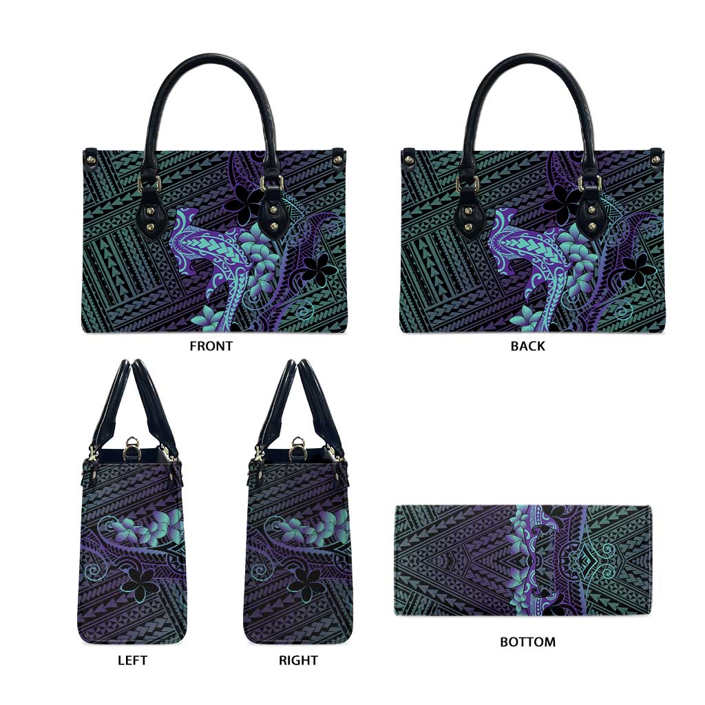 Purple Paradise Hawaii Leather Bag Hammerhead Shark Tattoo Curve Polynesian LT14 - Polynesian Pride