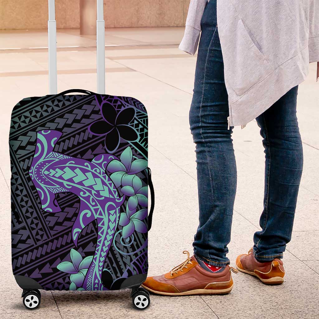 Purple Paradise Hawaii Luggage Cover Hammerhead Shark Tattoo Curve Polynesian LT14 Purple - Polynesian Pride