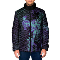Purple Paradise Hawaii Padded Jacket Hammerhead Shark Tattoo Curve Polynesian LT14 Men Purple - Polynesian Pride
