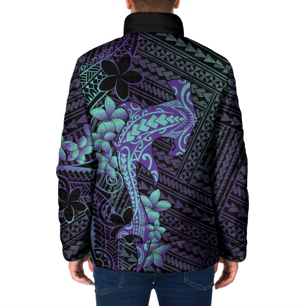 Purple Paradise Hawaii Padded Jacket Hammerhead Shark Tattoo Curve Polynesian LT14 - Polynesian Pride