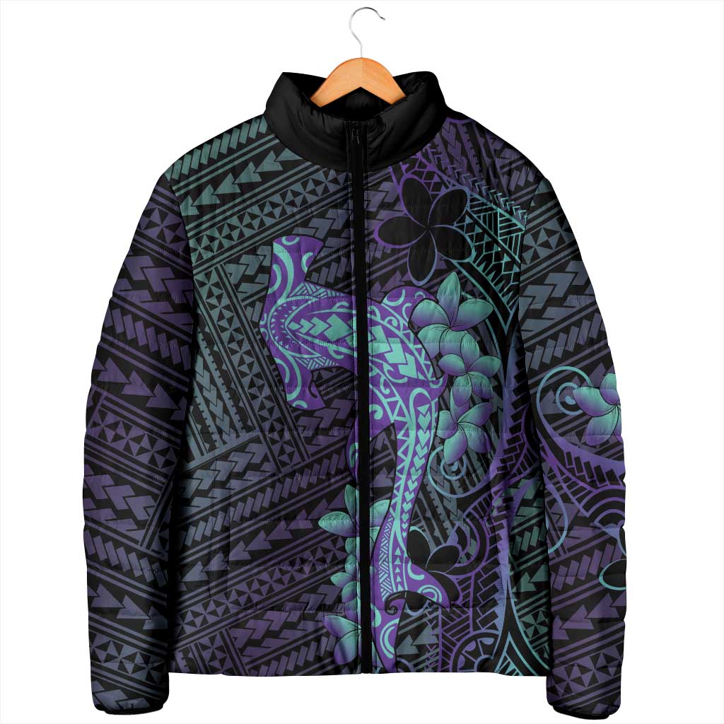 Purple Paradise Hawaii Padded Jacket Hammerhead Shark Tattoo Curve Polynesian LT14 - Polynesian Pride