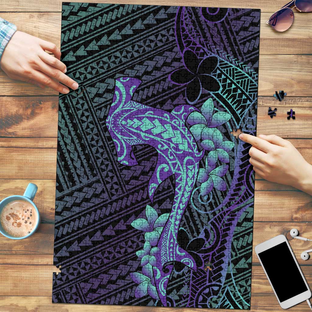 Purple Paradise Hawaii Puzzle Hammerhead Shark Tattoo Curve Polynesian LT14 Purple - Polynesian Pride