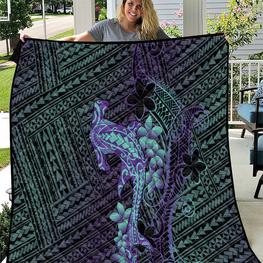 Purple Paradise Hawaii Quilt Hammerhead Shark Tattoo Curve Polynesian LT14 Purple - Polynesian Pride