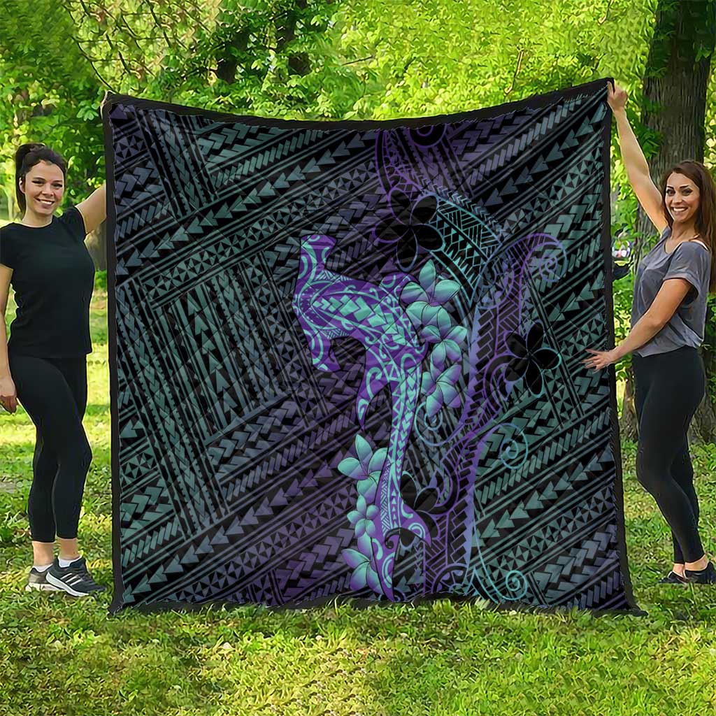 Purple Paradise Hawaii Quilt Hammerhead Shark Tattoo Curve Polynesian LT14 - Polynesian Pride