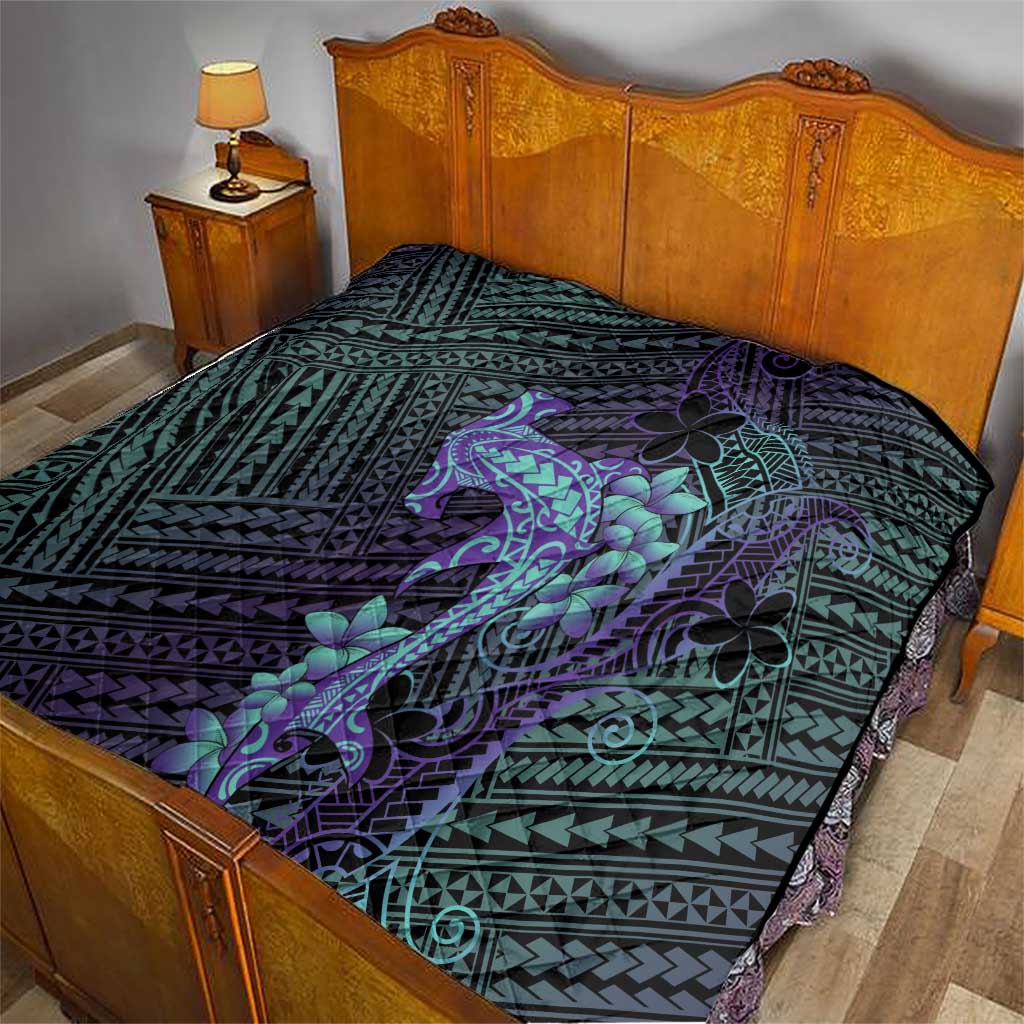 Purple Paradise Hawaii Quilt Hammerhead Shark Tattoo Curve Polynesian LT14 - Polynesian Pride