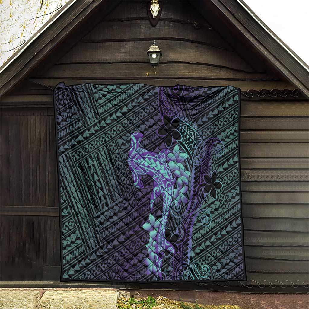 Purple Paradise Hawaii Quilt Hammerhead Shark Tattoo Curve Polynesian LT14 - Polynesian Pride
