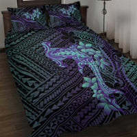Purple Paradise Hawaii Quilt Bed Set Hammerhead Shark Tattoo Curve Polynesian LT14 Purple - Polynesian Pride