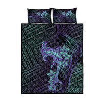 Purple Paradise Hawaii Quilt Bed Set Hammerhead Shark Tattoo Curve Polynesian LT14 - Polynesian Pride