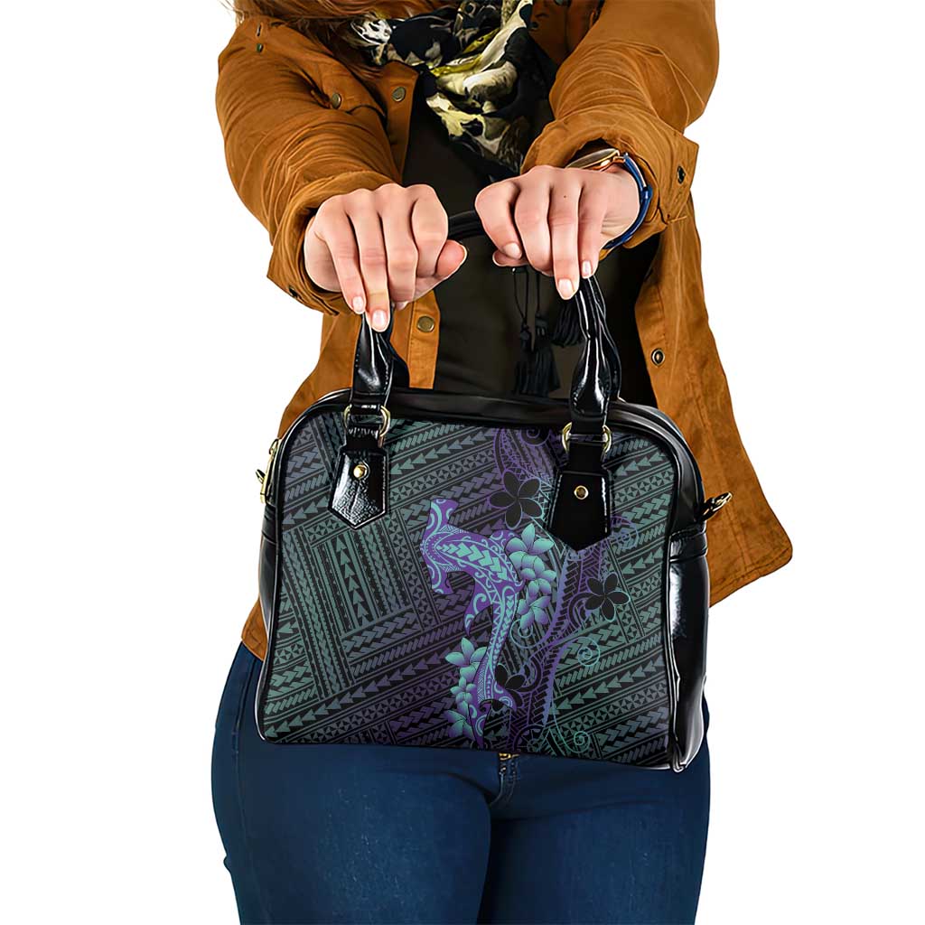 Purple Paradise Hawaii Shoulder Handbag Hammerhead Shark Tattoo Curve Polynesian LT14 One Size Purple - Polynesian Pride