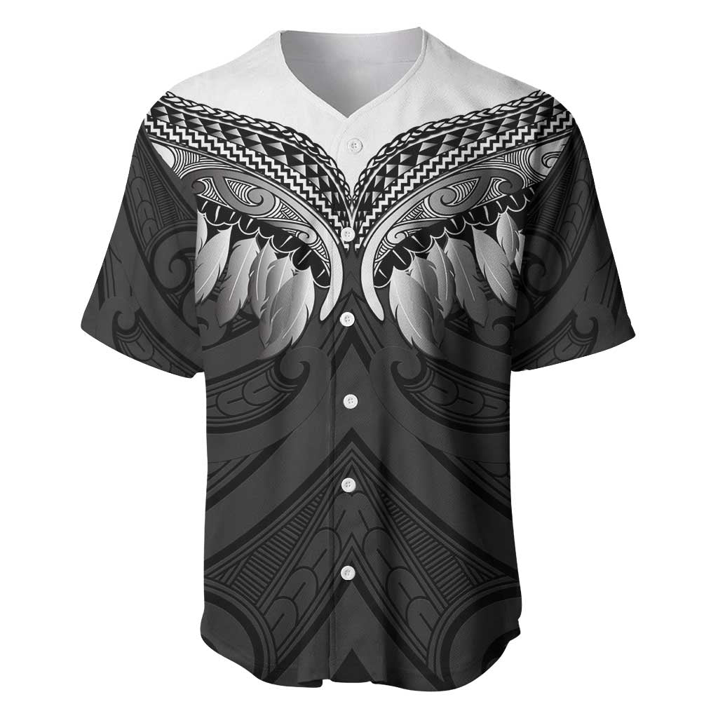 Poutama Korowai New Zealand Baseball Jersey Aotearoa Maori Tattoo LT14 Black - Polynesian Pride