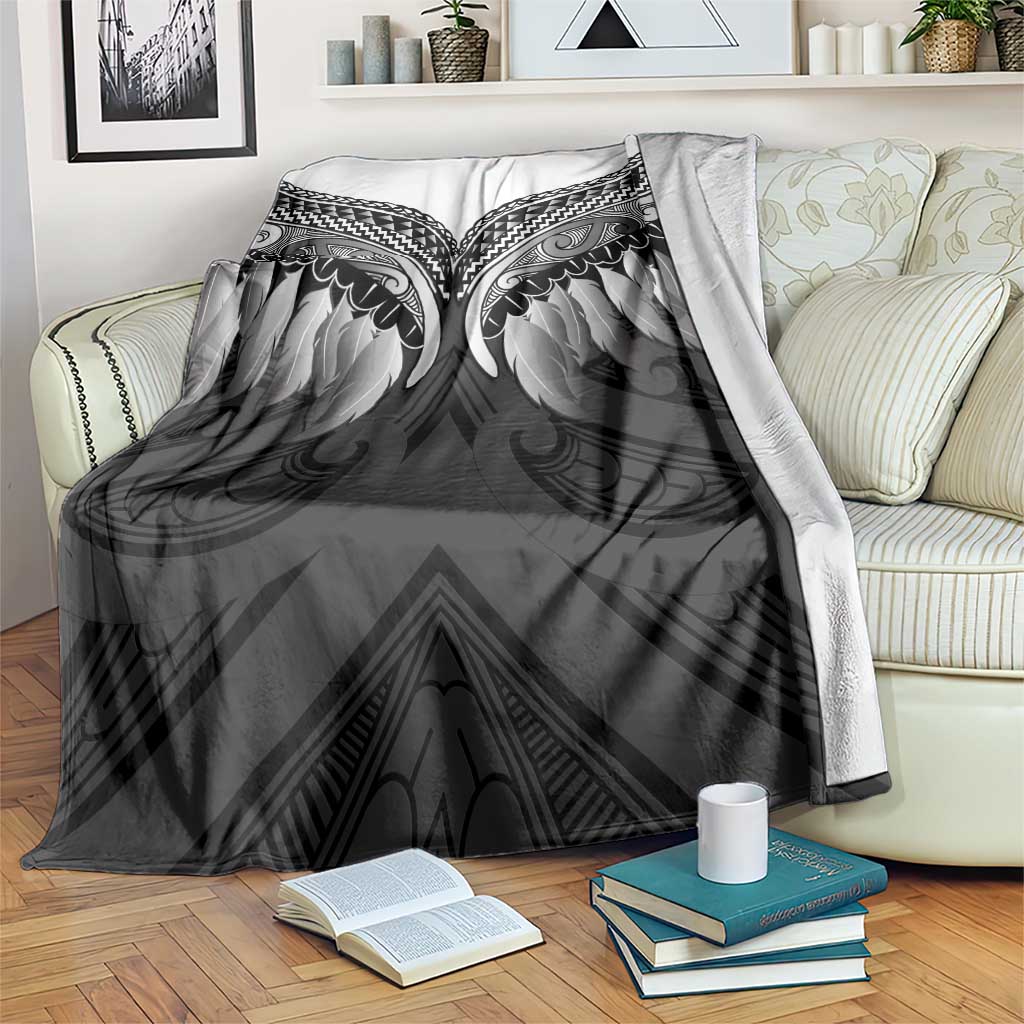 Poutama Korowai New Zealand Blanket Aotearoa Maori Tattoo LT14 Black - Polynesian Pride