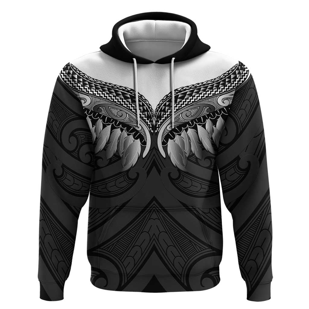 Poutama Korowai New Zealand Hoodie Aotearoa Maori Tattoo LT14 Pullover Hoodie Black - Polynesian Pride