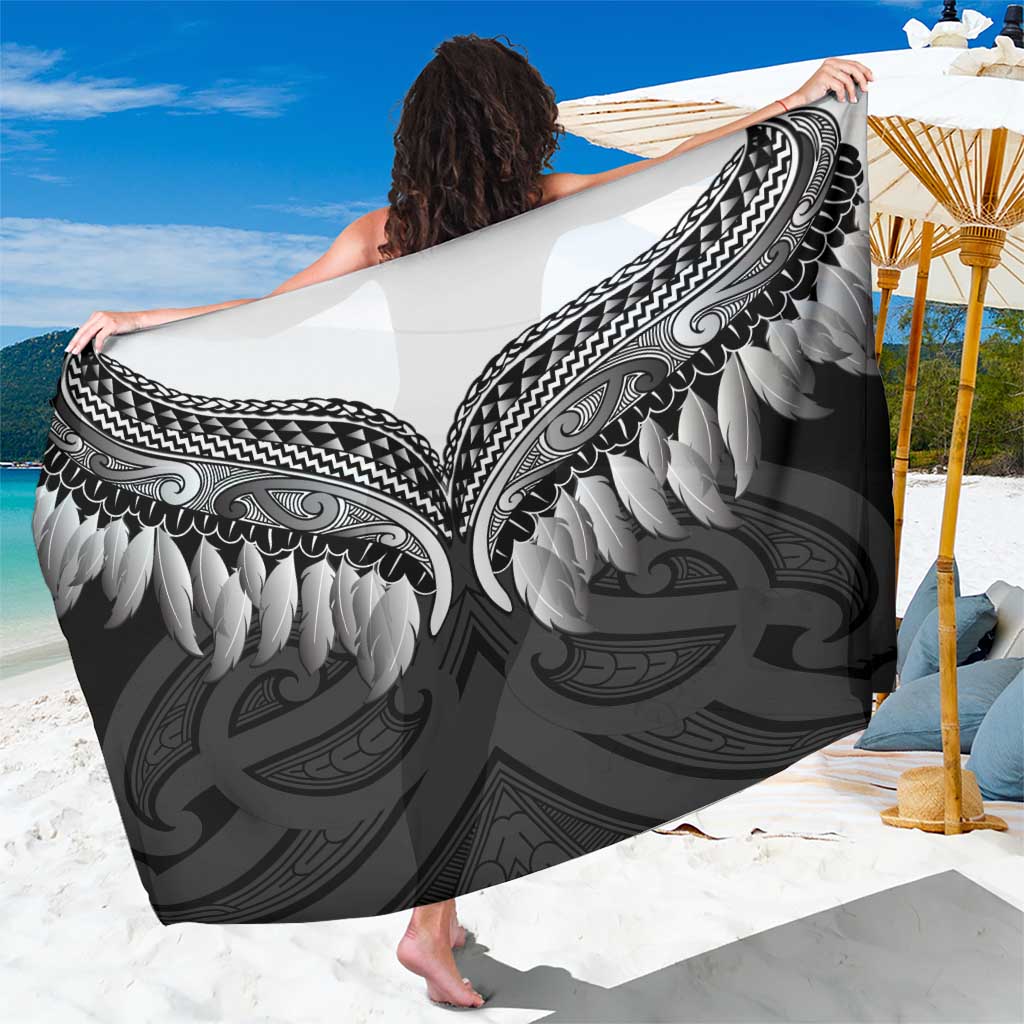 Poutama Korowai New Zealand Sarong Aotearoa Maori Tattoo LT14 One Size 44 x 66 inches Black - Polynesian Pride