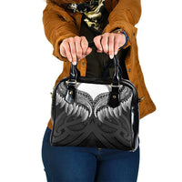 Poutama Korowai New Zealand Shoulder Handbag Aotearoa Maori Tattoo LT14 One Size Black - Polynesian Pride