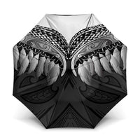 Poutama Korowai New Zealand Umbrella Aotearoa Maori Tattoo LT14 One Size Folded 11.42 inch Opened Diameter 37.4 inch Black - Polynesian Pride