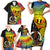 personalised-vanuatu-tafea-day-family-matching-short-sleeve-bodycon-dress-and-hawaiian-shirt-coat-of-arms-mix-tropical-flowers