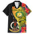 Personalised Vanuatu Torba Day Family Matching Puletasi Dress and Hawaiian Shirt Coat Of Arms Mix Tropical Flowers LT14 Dad's Shirt - Short Sleeve Black - Polynesian Pride