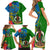 personalised-vanuatu-malampa-day-family-matching-short-sleeve-bodycon-dress-and-hawaiian-shirt-coat-of-arms-mix-tropical-flowers