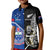 New Zealand And Samoa Rugby Kid Polo Shirt All Black Tiki Fern Mix Manu Samoa 2023 World Cup LT14 Kid Black - Polynesian Pride