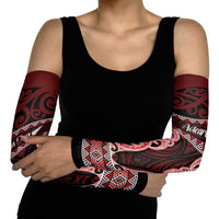 Kia Ora New Zealand Arm Sleeves Maori Language Week Whero Taniko Motif LT14 - Polynesian Pride