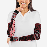 Kia Ora New Zealand Arm Sleeves Maori Language Week Whero Taniko Motif LT14 - Polynesian Pride