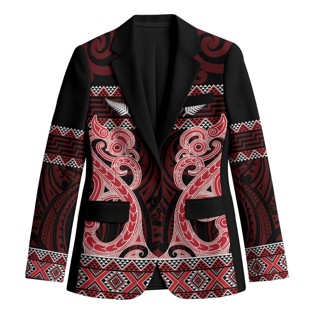 Kia Ora New Zealand Blazer Maori Language Week Whero Taniko Motif LT14 Unisex Red - Polynesian Pride