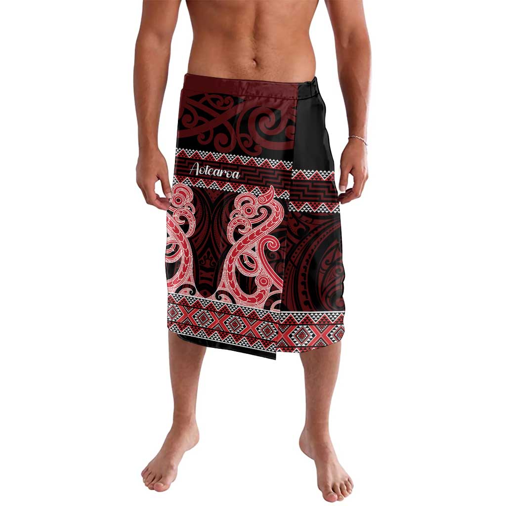 Kia Ora New Zealand Lavalava Maori Language Week Whero Taniko Motif LT14 Red - Polynesian Pride