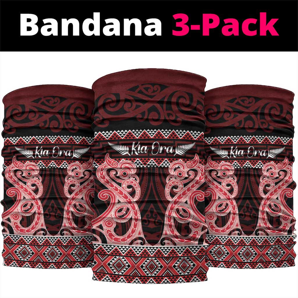 Kia Ora New Zealand Neck Gaiter Maori Language Week Whero Taniko Motif LT14 package One Size: 25*50cm Red - Polynesian Pride