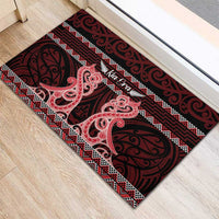 Kia Ora New Zealand Rubber Doormat Maori Language Week Whero Taniko Motif LT14 - Polynesian Pride