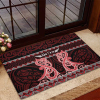 Kia Ora New Zealand Rubber Doormat Maori Language Week Whero Taniko Motif LT14 - Polynesian Pride