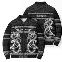 Kia Ora New Zealand Bomber Puffer Jacket Maori Language Week Pango Taniko Motif LT14 - Polynesian Pride