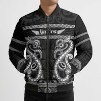 Kia Ora New Zealand Bomber Puffer Jacket Maori Language Week Pango Taniko Motif LT14 - Polynesian Pride