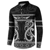 Kia Ora New Zealand Button Sweatshirt Maori Language Week Pango Taniko Motif LT14 - Polynesian Pride