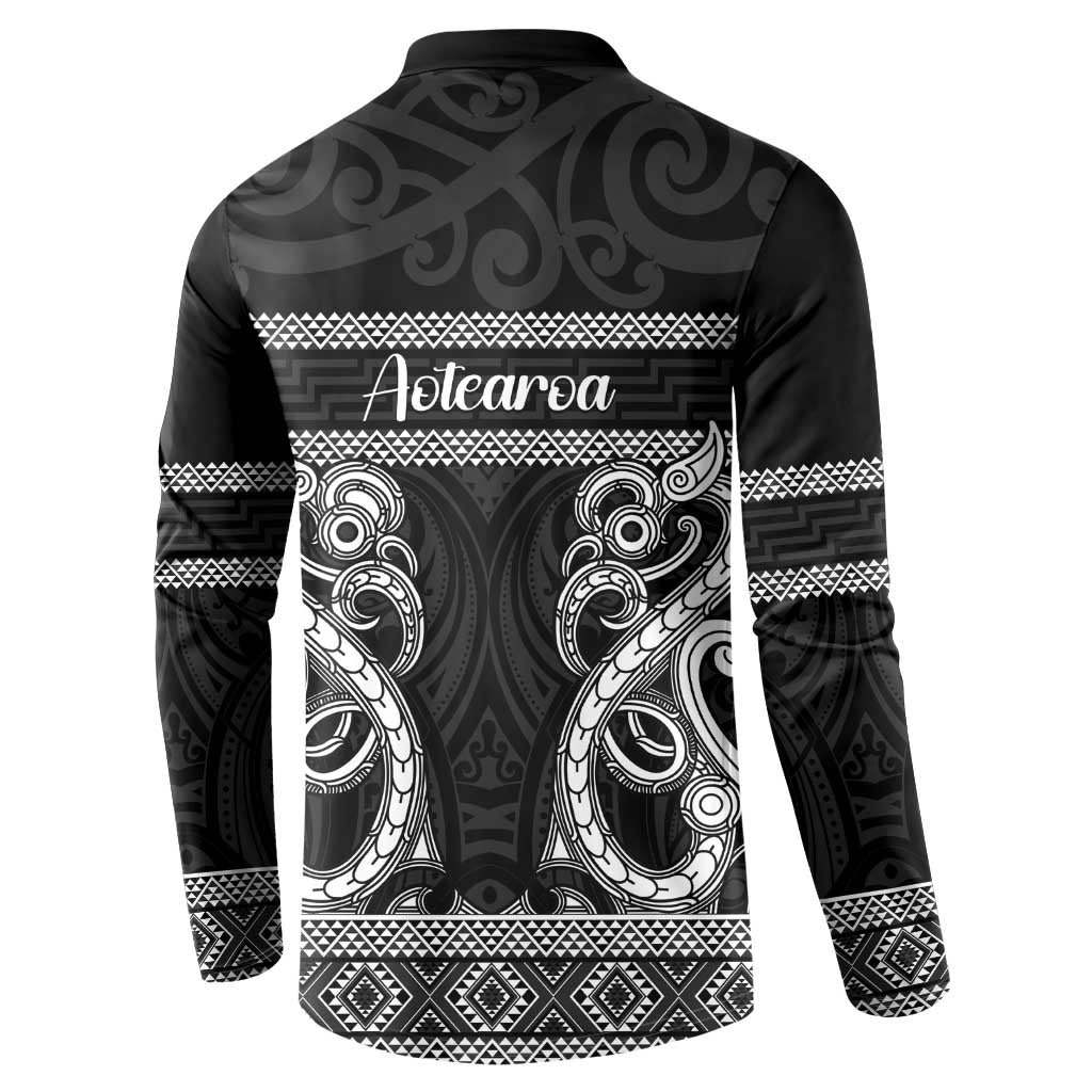 Kia Ora New Zealand Button Sweatshirt Maori Language Week Pango Taniko Motif LT14 - Polynesian Pride