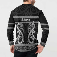 Kia Ora New Zealand Button Sweatshirt Maori Language Week Pango Taniko Motif LT14 - Polynesian Pride
