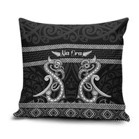 Kia Ora New Zealand Pillow Cover Maori Language Week Pango Taniko Motif LT14 Black - Polynesian Pride