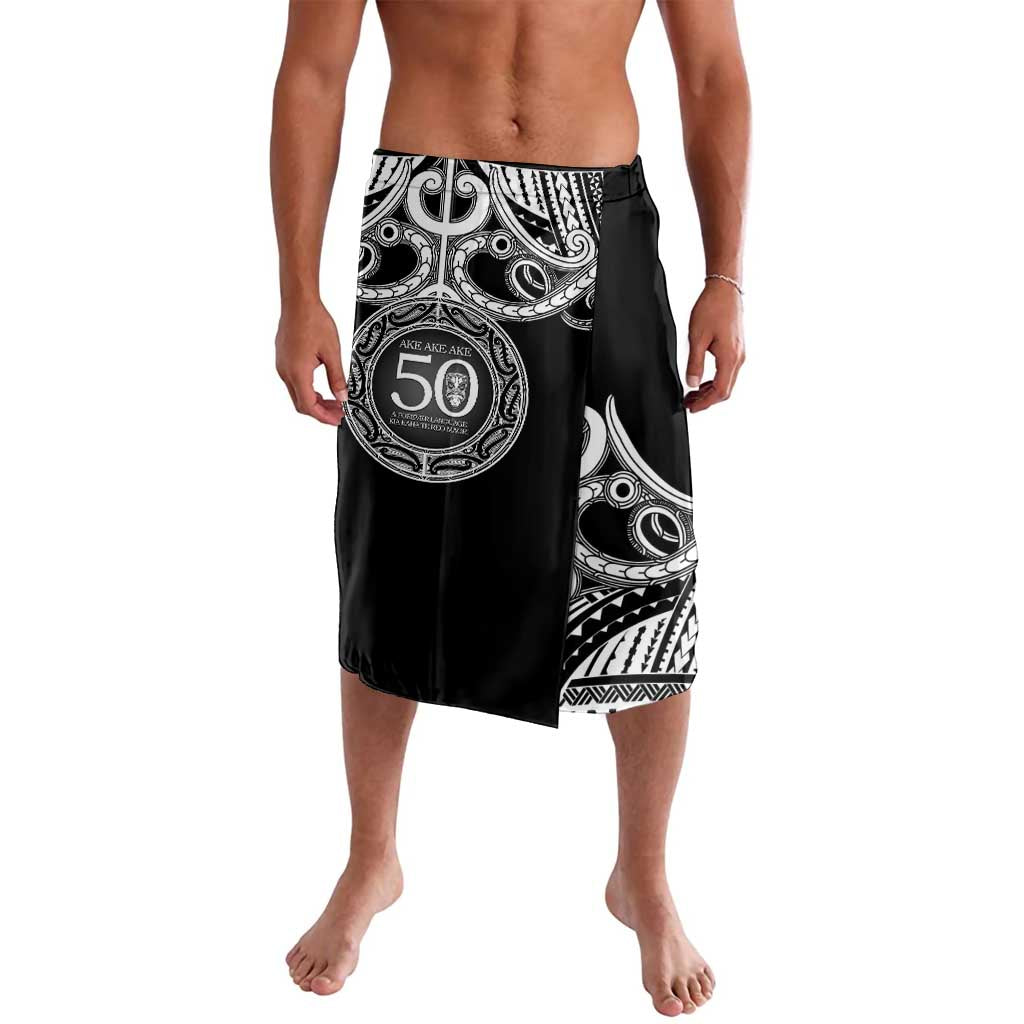 Kia Kaha Te Reo Maori New Zealand Lavalava 50th Anniversary Ake Ake Ake LT14 Black - Polynesian Pride