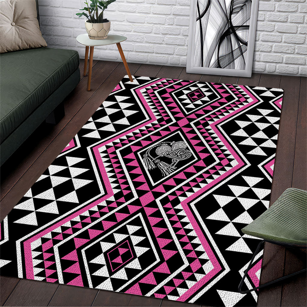 New Zealand Mawhero Taniko Motifs Area Rug Maori Poi Dance Costume Inspired LT14 Pink - Polynesian Pride
