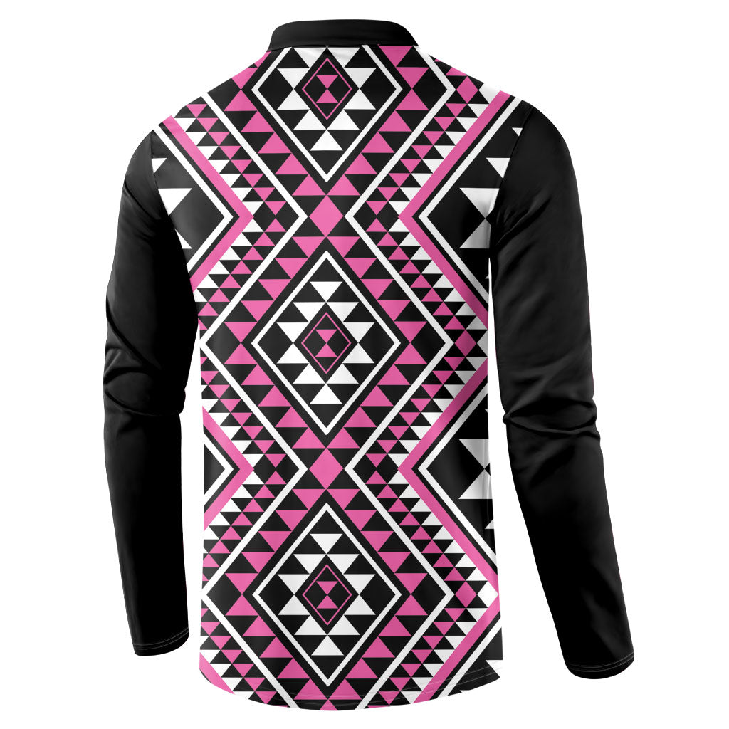 New Zealand Mawhero Taniko Motifs Button Sweatshirt Maori Poi Dance Costume Inspired LT14 - Polynesian Pride