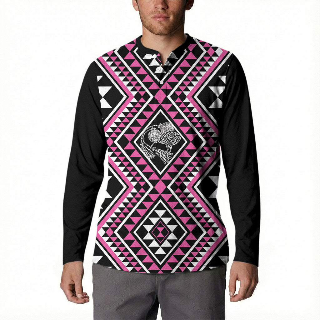 New Zealand Mawhero Taniko Motifs Button Sweatshirt Maori Poi Dance Costume Inspired LT14 - Polynesian Pride
