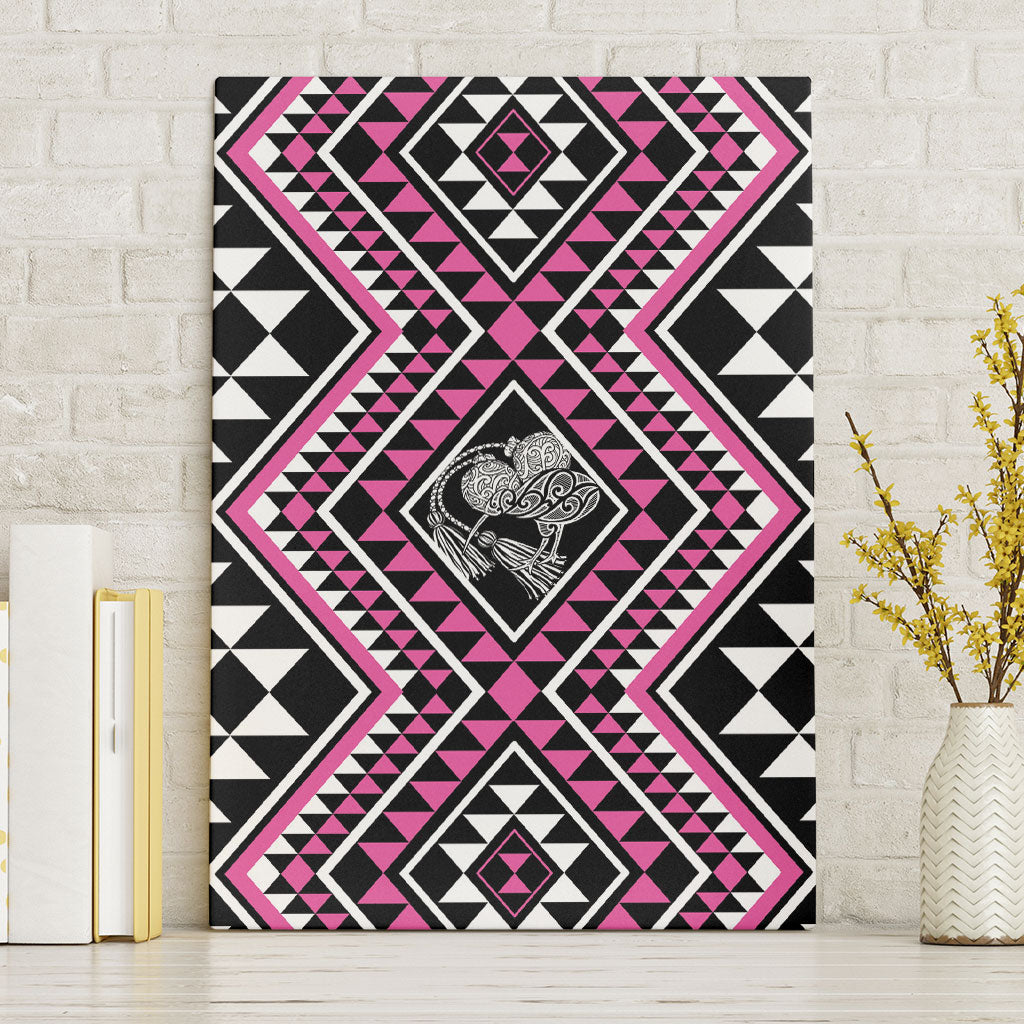 New Zealand Mawhero Taniko Motifs Canvas Wall Art Maori Poi Dance Costume Inspired LT14 Without Frame Pink - Polynesian Pride