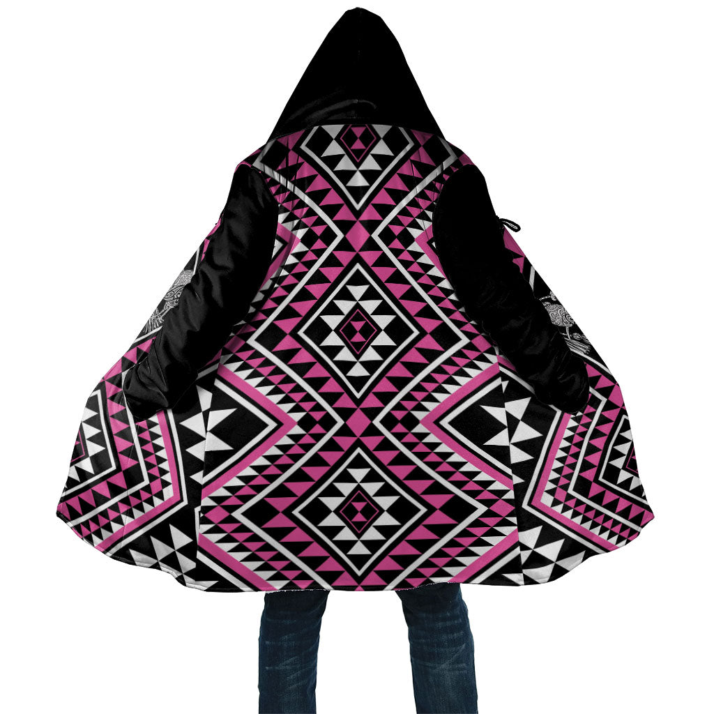 New Zealand Mawhero Taniko Motifs Cloak Maori Poi Dance Costume Inspired LT14 Unisex Pink - Polynesian Pride