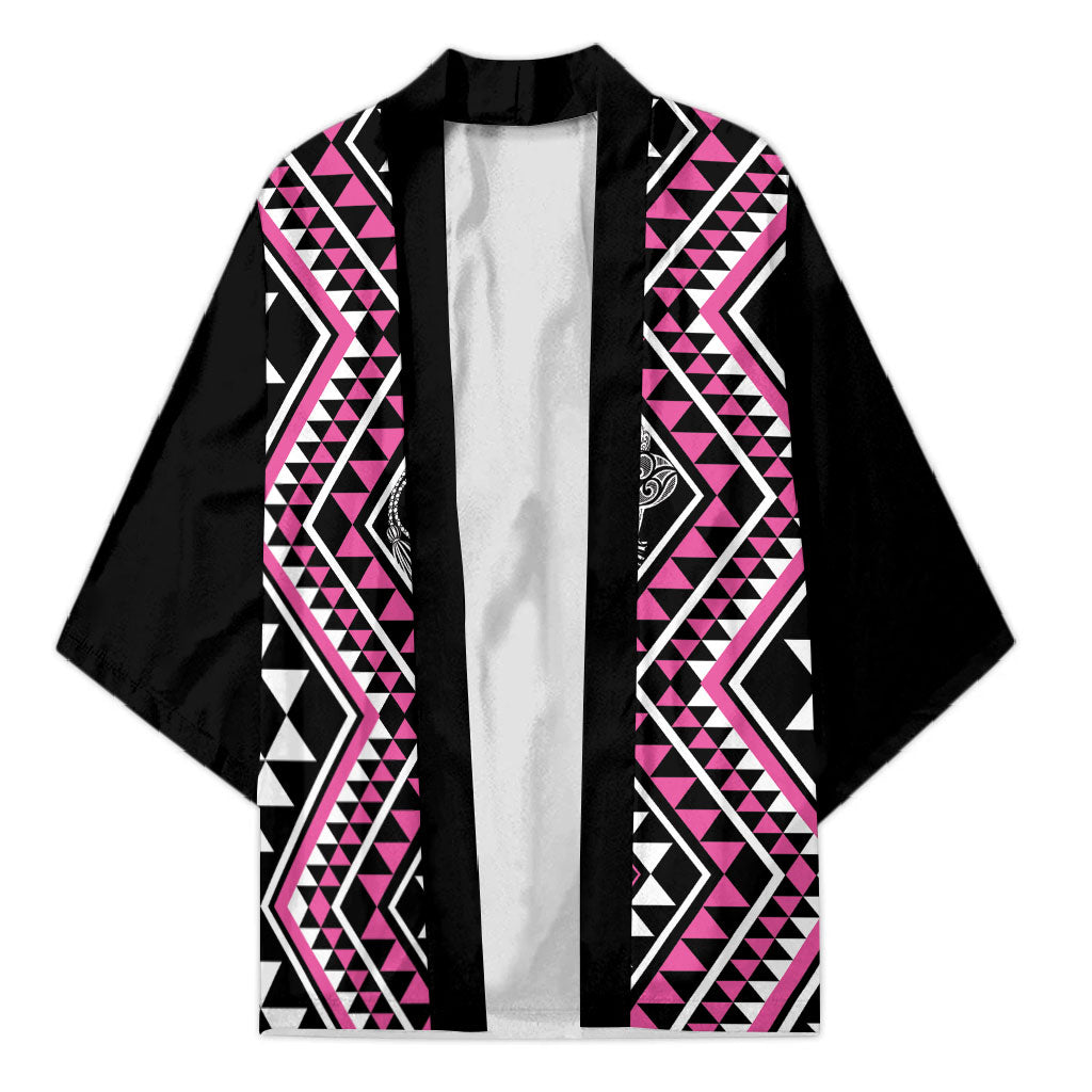 New Zealand Mawhero Taniko Motifs Kimono Maori Poi Dance Costume Inspired LT14 Unisex Pink - Polynesian Pride